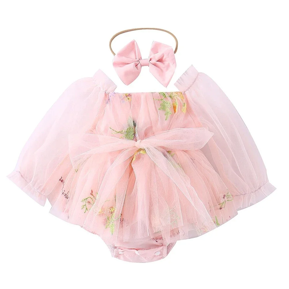 Dresses Baby Pink 1st First Birthday Party Dress Newborn Fairy Tulle 12-18M